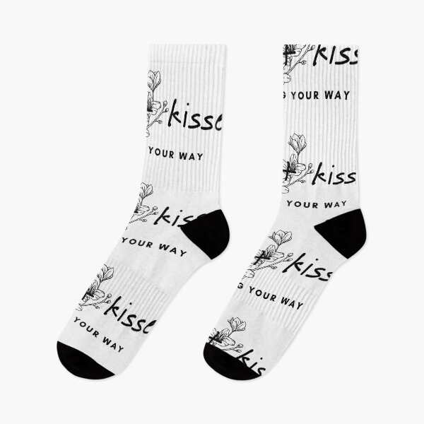 Item preview, hugs+kisses coming you way quote with white flower (black) designed and sold by Doucheka.
