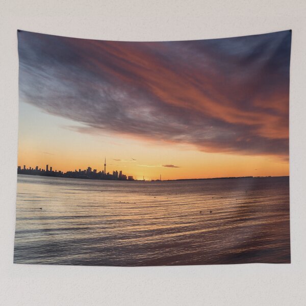 Item preview, On the Verge of Sunrise - Dramatic Cloudscape over Toronto Skyline designed and sold by Georgia Mizuleva.