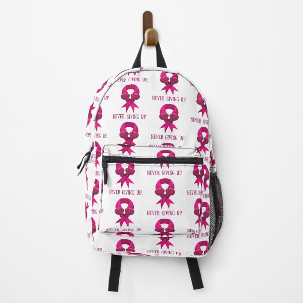 Item preview, Never giving up - Breast Cancer Support with Pink Ribbon designed and sold by FightCancer.