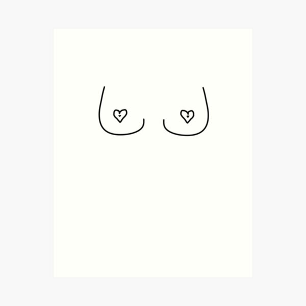 Breasts in watercolor, self love, free the nipple Art Print