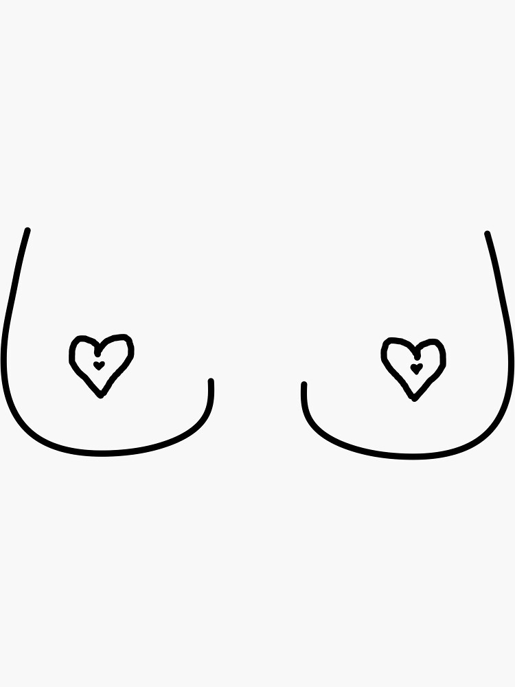Boob Heart Nipple Itty Bitty Titty Print | Sticker