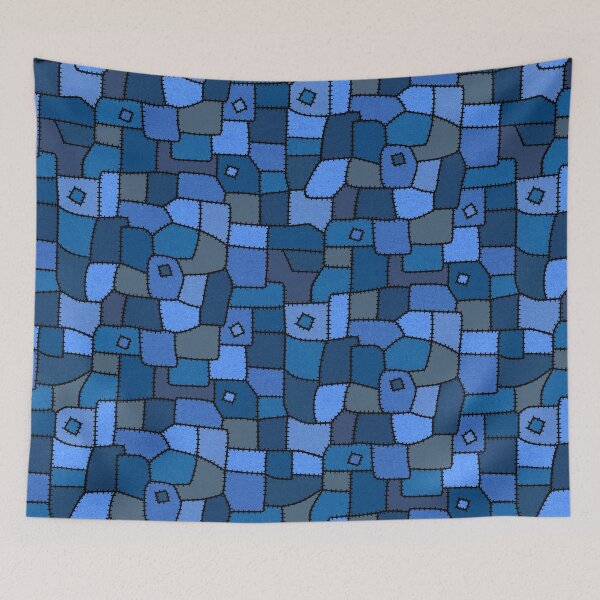 Item preview, Patchwork Quilt  // Shades of Blue designed and sold by The Wellington Boot.