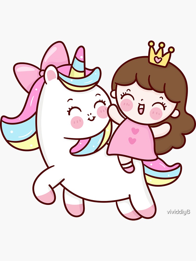 Premium Vector  Unicorn princess with icecream kawaii animal