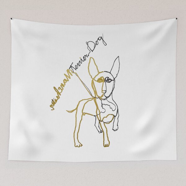 Item preview, Manchester terrier dog ambidextrous line drawing designed and sold by orangerinka.