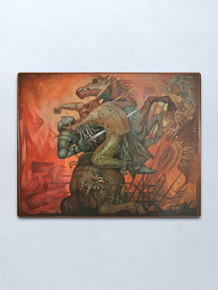 Alternate view of The fusion of two cultures, by Jorge Gonazalez Camarena Metal Print
