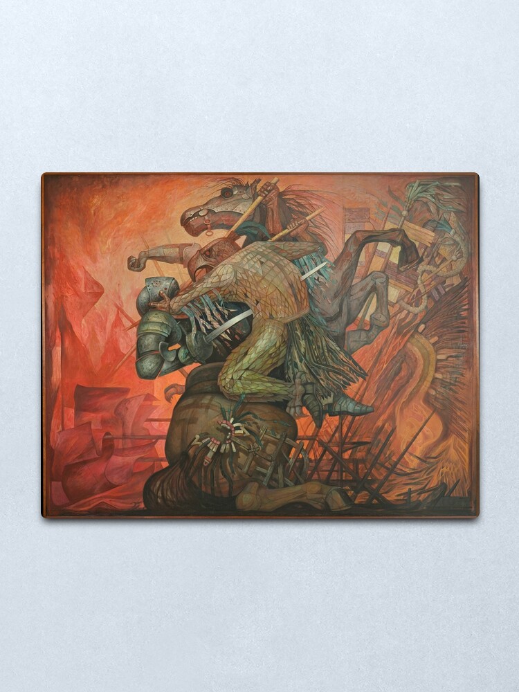 Alternate view of The fusion of two cultures, by Jorge Gonazalez Camarena Metal Print