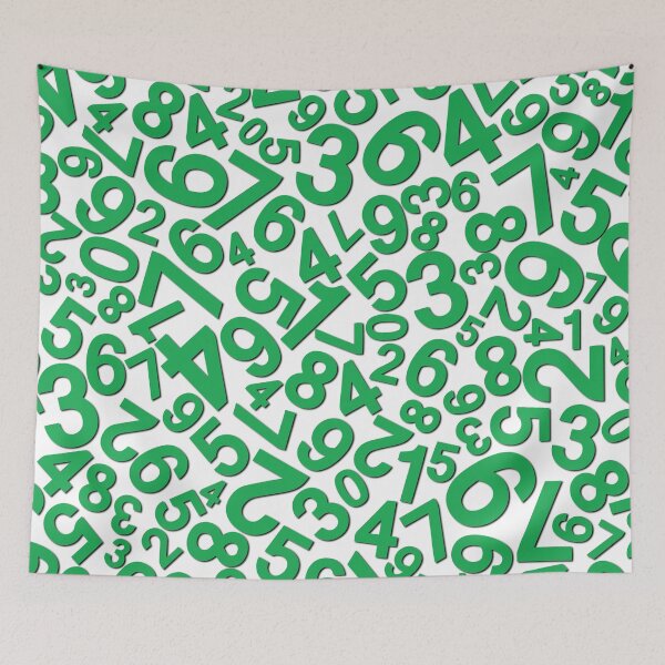 Item preview, Seamless background with green numbers on white designed and sold by mashmosh.