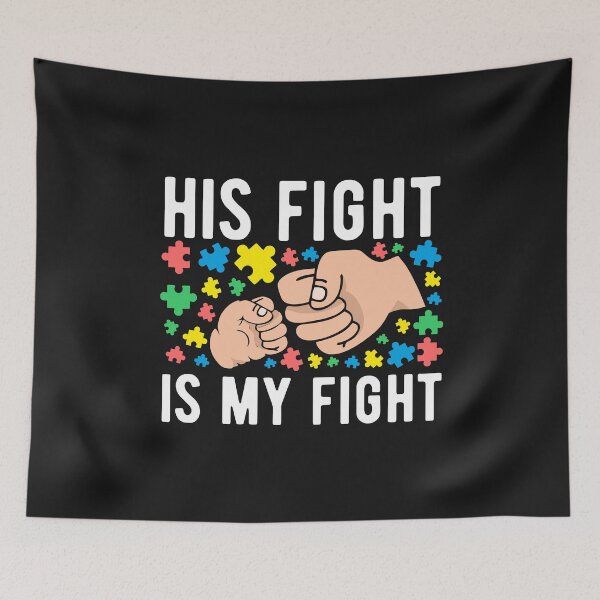 Item preview, His Fight Is My Fight Autism Dad Mom Fist Bump Cute Supportive Awareness Month Gifts designed and sold by alenaz.