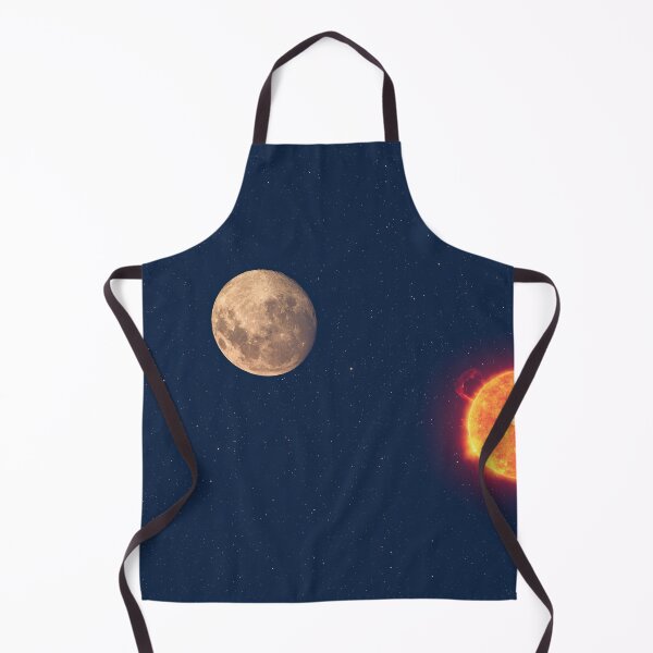 Item preview, Full moon and sun at dusk glowing against blue starry sky abstract background designed and sold by Lukasz Szczepanski.