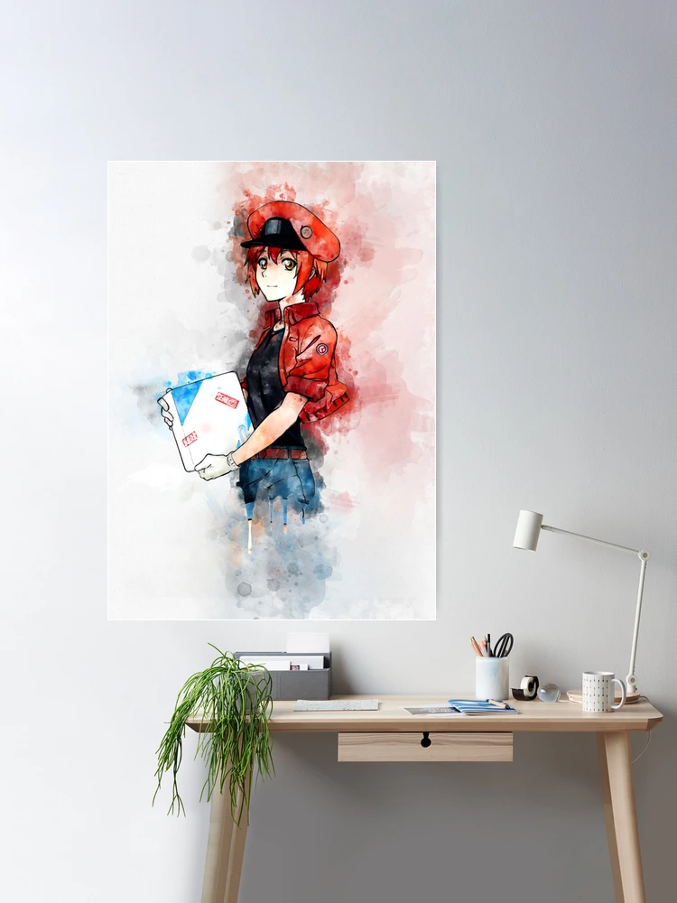 Red Blood Cell Cells At Work Anime girl Waifu Sticker for Sale by  Spacefoxart