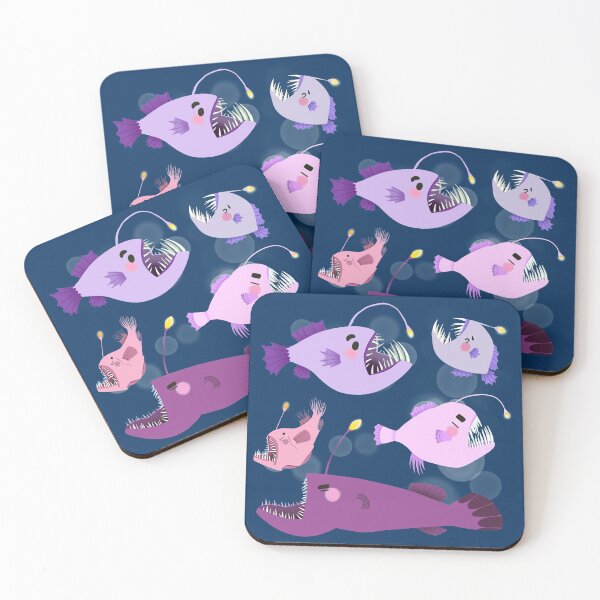 Item preview, Anglerfish - Fun Pink and Purple Cartoon Fish Ocean Pattern designed and sold by TheRainbowRoom.