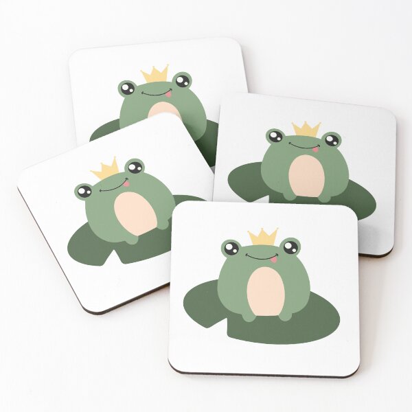 Item preview, Cute Frog Prince on a lotus leaf | Kawaii Frog designed and sold by TheHappyDoodler.