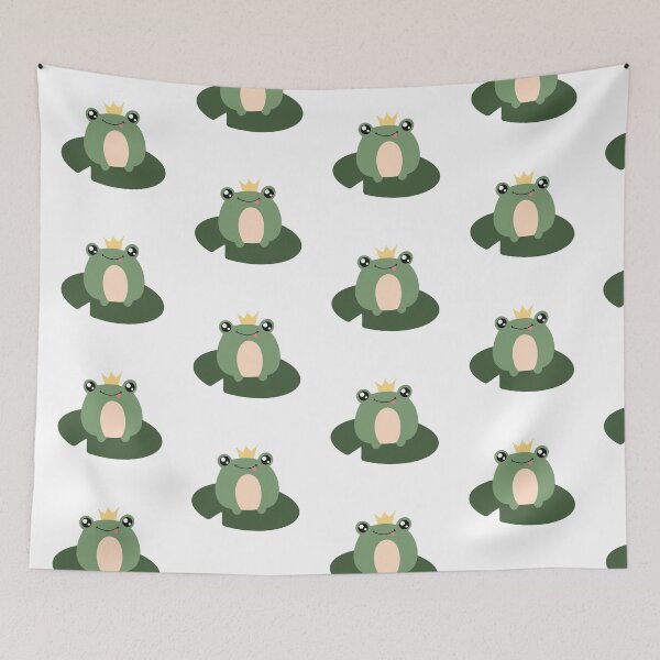 Item preview, Cute Frog Prince on a lotus leaf | Kawaii Frog designed and sold by TheHappyDoodler.