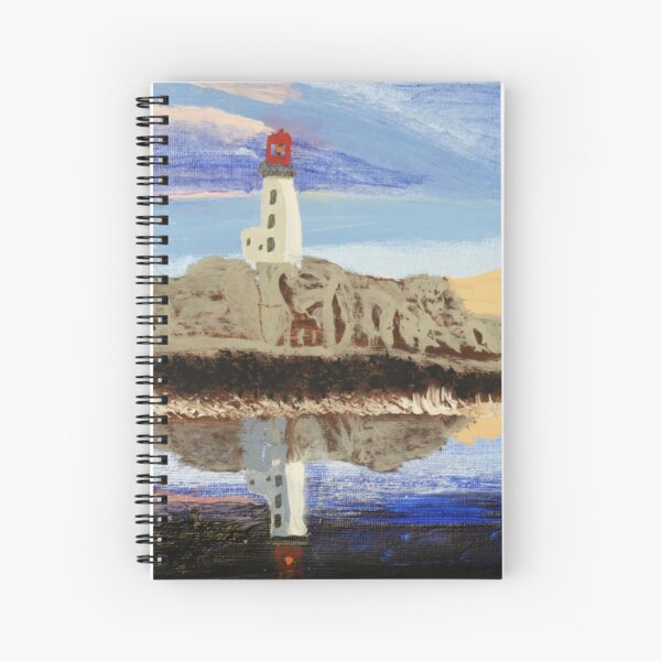 Lighthouse Reflection On The Water Spiral Notebook