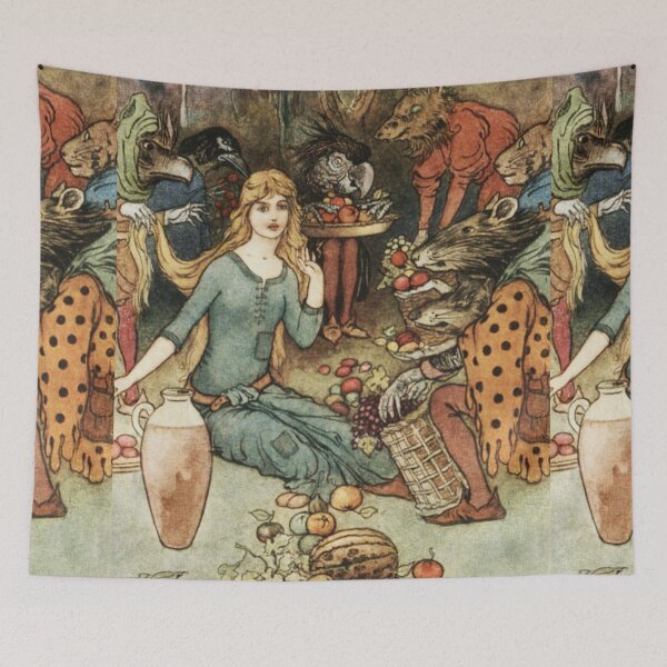 Item preview, Princess and the goblins  illustration  - Warwick Goble designed and sold by Vintage Designs +.