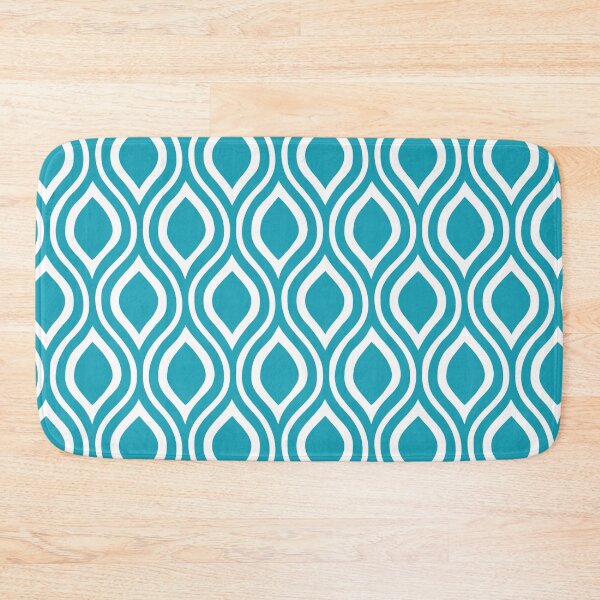 Item preview, Turquoise background white art deco pattern designed and sold by Brontorino.