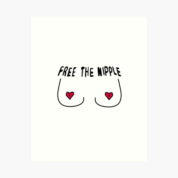 Boob Heart Nipple Itty Bitty Titty Print | Sticker