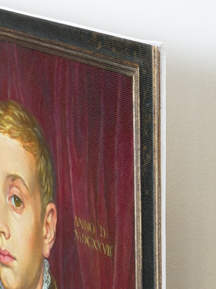 Alternate view of Boy With Apple Painting with painted frame Mounted Print