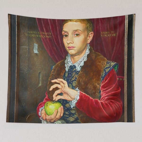Item preview, Boy With Apple Painting with painted frame designed and sold by DesignDLW.