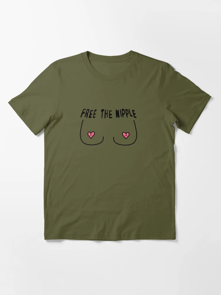 Free the Nipple Pink Heart Nipple Boob Print  Essential T-Shirt for Sale  by orioriori89