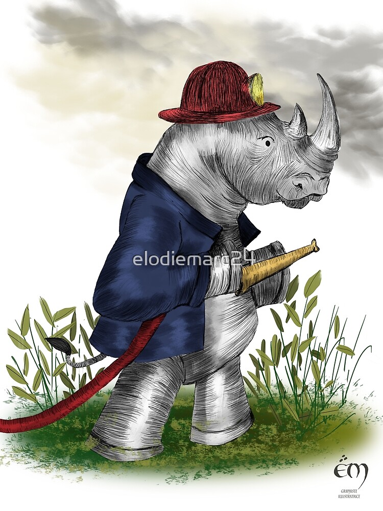 « Le Rhinoceros pompier » par elodiemarc24