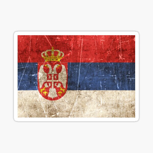 SERBIA Vinyl International Flag DECAL Sticker MADE IN THE USA F452