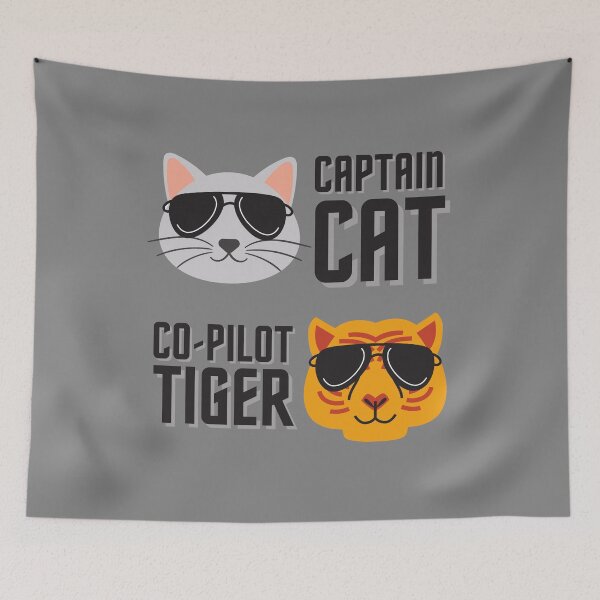 Item preview, Cat vs Tiger | Captain Cat | Co-Pilot Tiger designed and sold by aeroaware.