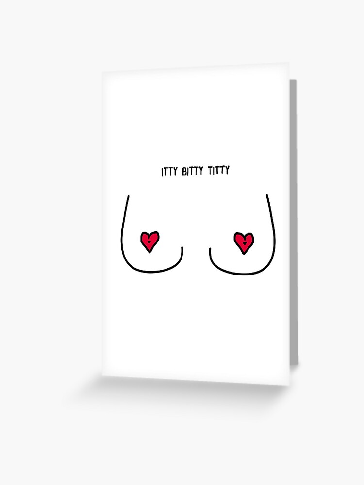 Big Boobs Personalized Birthday Card - Red Heart Print