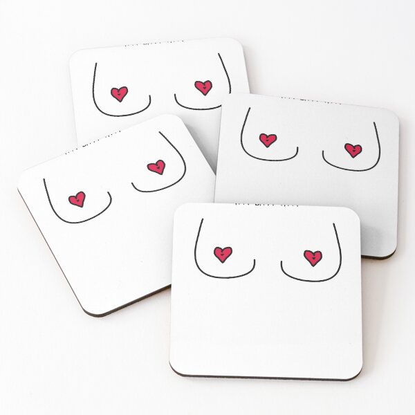 Item preview, Itty Bitty Titty Red Heart Nipple Boob Print  designed and sold by orioriori89.
