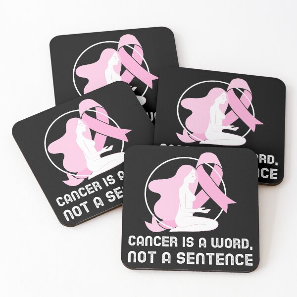 Item preview, Cancer is a word not a sentence - Breast cancer support with pink ribbon designed and sold by FightCancer.