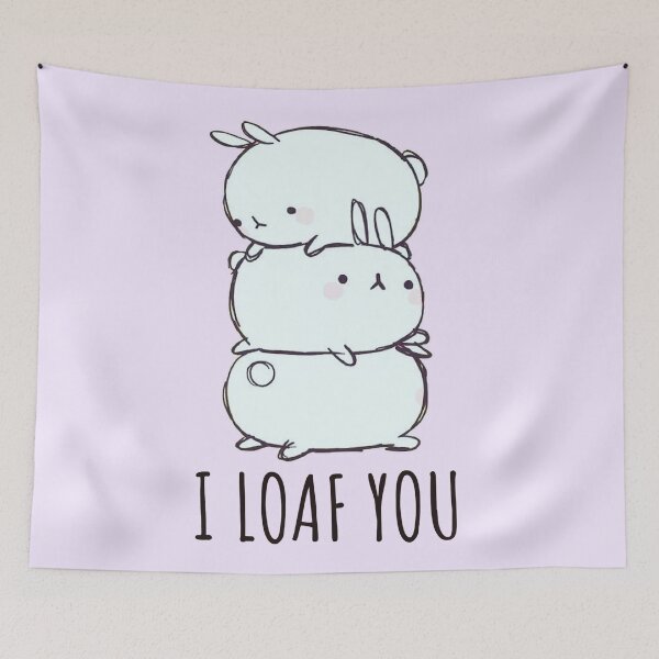Item preview, Cute Bunny Rabbit Loaf I Loaf You designed and sold by CurbsideDeli.