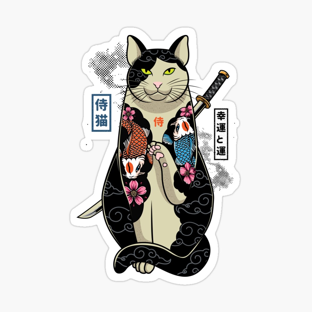 Samurai Cat Iphone Case For Sale By Redwane Redbubble