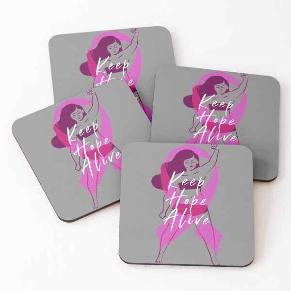 Item preview, Keep hope alive - Breast cancer support with pink ribbon designed and sold by FightCancer.