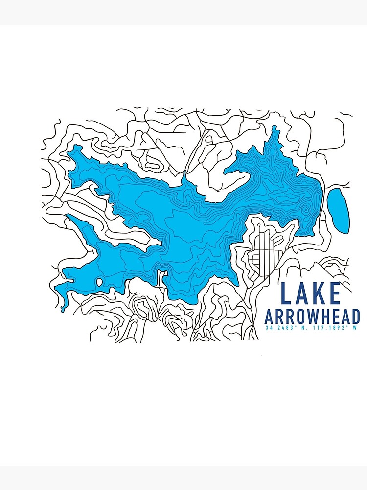 "Lake Arrowhead California Modern Travel Map" Poster for Sale by