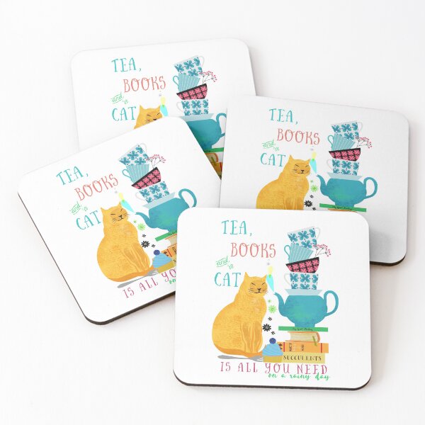 Item preview, Books & Tea & Cats designed and sold by taika tori.