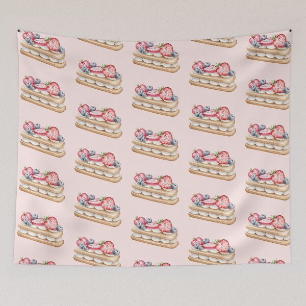 Item preview, Strawberries and Blueberries Cream Mille-Feuille designed and sold by Alicia Chee.