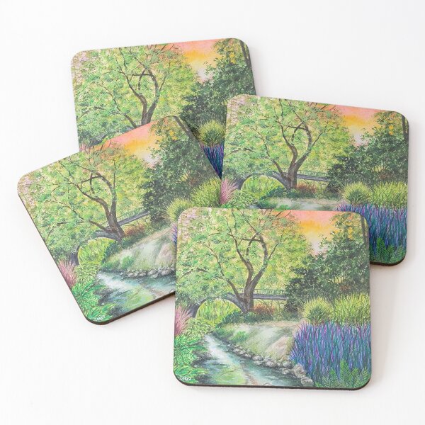 Item preview, Sunset over bridge over brook designed and sold by LaMaTwin.
