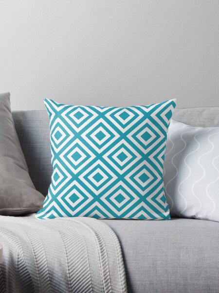 Item preview, Turquoise background white art deco pattern designed and sold by Brontorino.