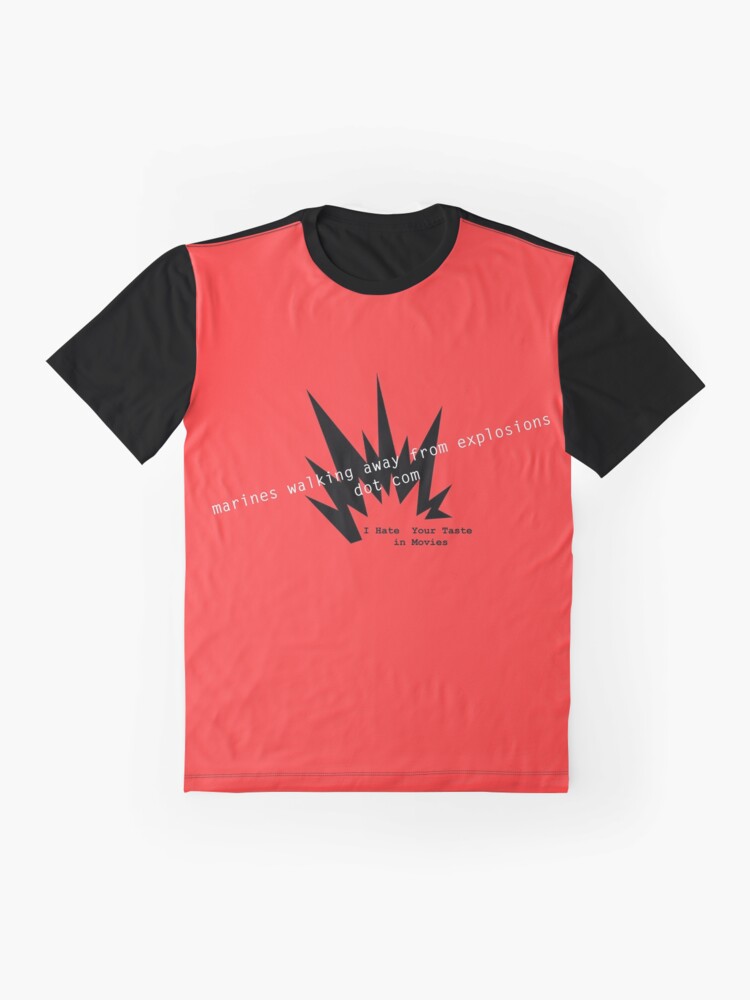 Thumbnail 4 of 5, Graphic T-Shirt, marines walking away from explosions dot com designed and sold by ihateyourtaste.
