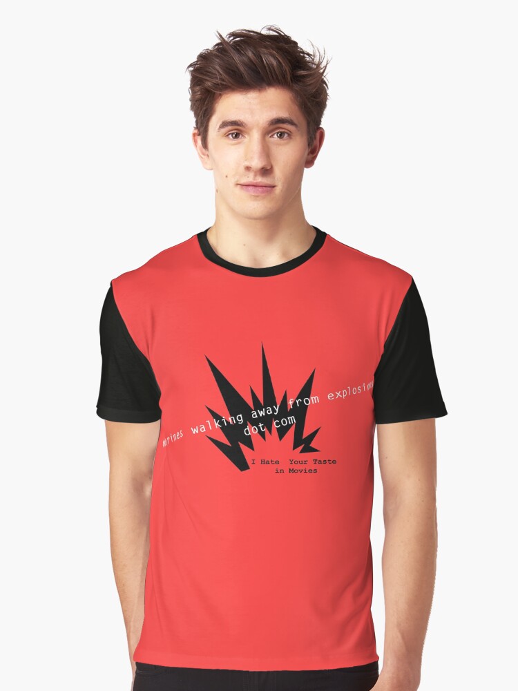 Thumbnail 1 of 5, Graphic T-Shirt, marines walking away from explosions dot com designed and sold by ihateyourtaste.
