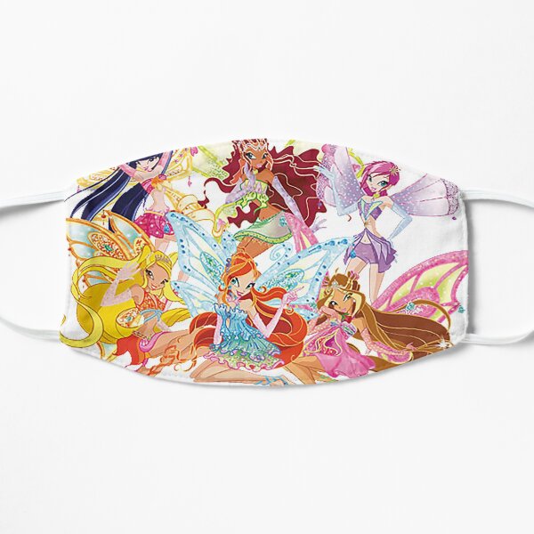 dibujos animados de winx club Mascarilla plana