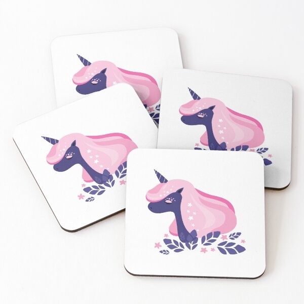 Item preview, The unicorn calling spring.Unicorn with a pink mane on a dark background. Great for label, print, packaging, fabric. designed and sold by Kizuneko.
