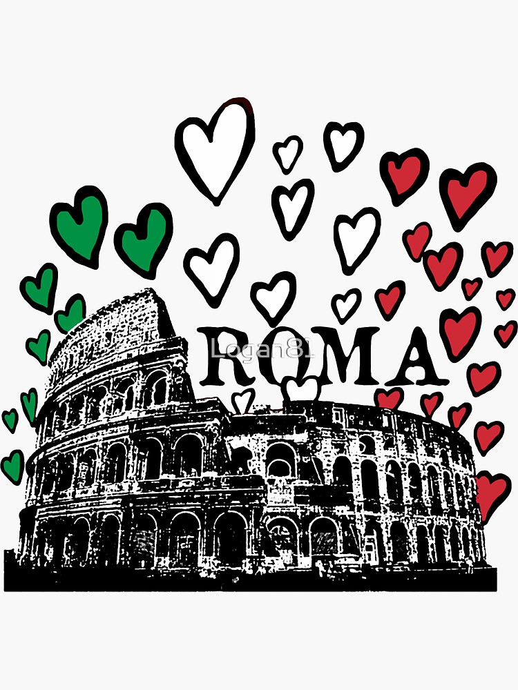 Roma flying hearts Sticker for Sale by Logan81