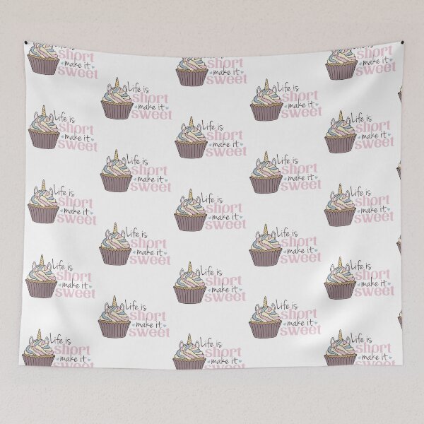 Item preview, Life Is Short Make It Sweet - Rainbow Unicorn Cupcake designed and sold by DesignLabMedia.