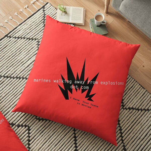 marines walking away from explosions dot com Floor Pillow