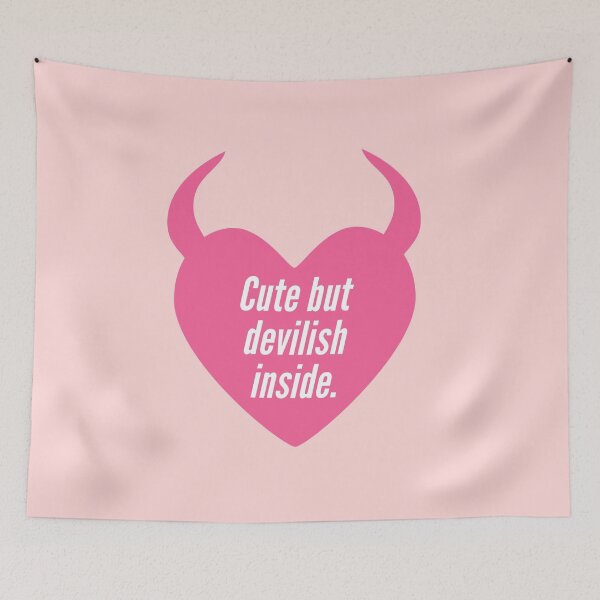 Item preview, Cute but devilish inside - funny quote. designed and sold by Theleochick.