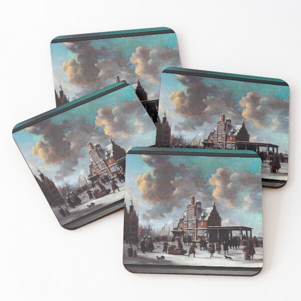 Item preview, The Paalhuis and the Nieuwe Brug, Amsterdam, in the Winter by Jan Abrahamsz Beerstraaten designed and sold by Xzendor7 Digital Art Creations.