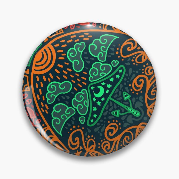 Item preview, The Mushroom and the Moon Mandala - Red Orange Green designed and sold by Natalie Viola .