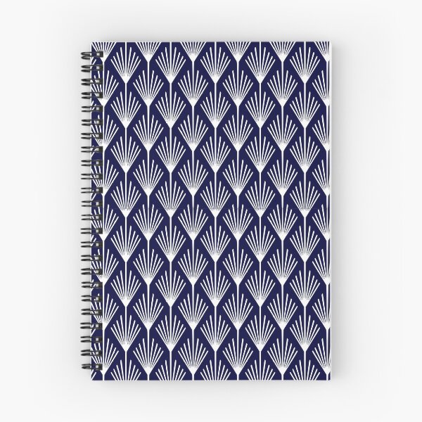 Item preview, Navy blue background white art deco pattern designed and sold by Brontorino.