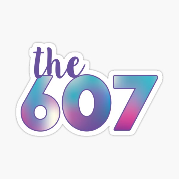 The 607 Area Code Sticker For Sale By Emilystp23 Redbubble   St,small,507x507 Pad,600x600,f8f8f8 